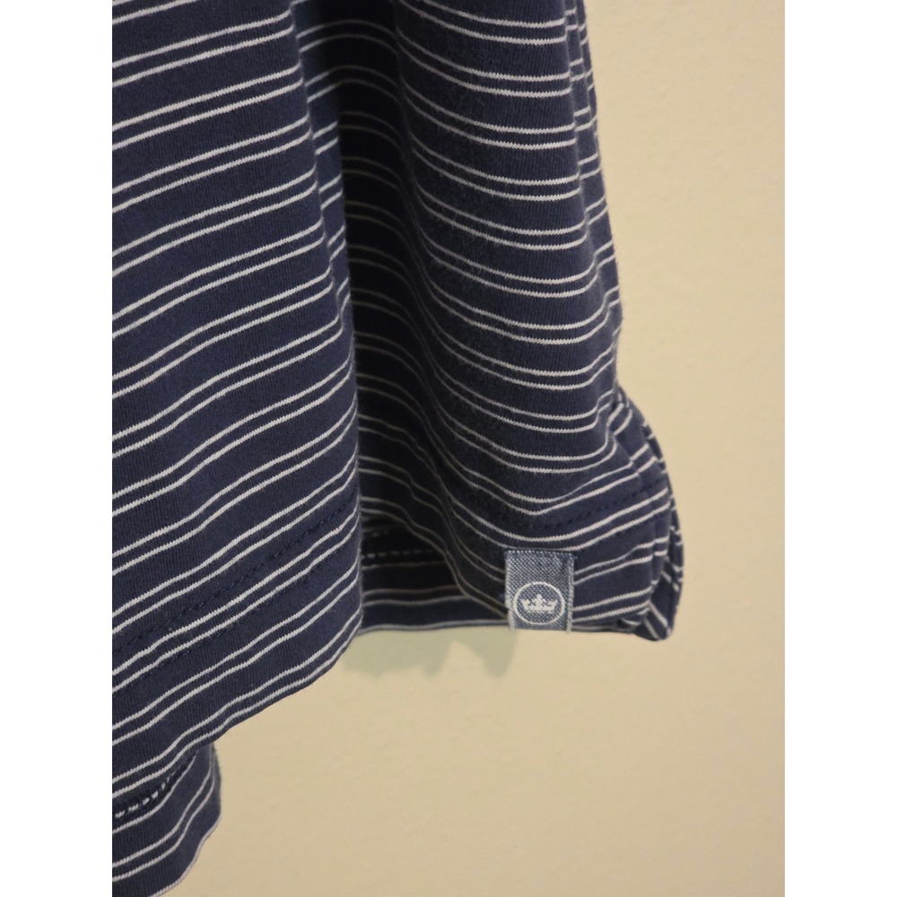 Peter‎ Millar Mens Large Polo Shirt Large Blue Striped Short Sleeve Golf Casual - Picture 3 of 6